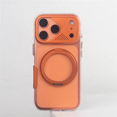Mecha-Style 360° Rotating Magnetic Bracket Case For iPhone |  Magsafe Clear Shockproof Stand Holder Cover