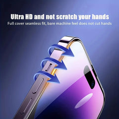 (Pack of 2) Dust-Free Auto-Alignment Tempered Glass Screen Protector for iPhone | Easy Installation Kit | Oleophobic Coating Protector