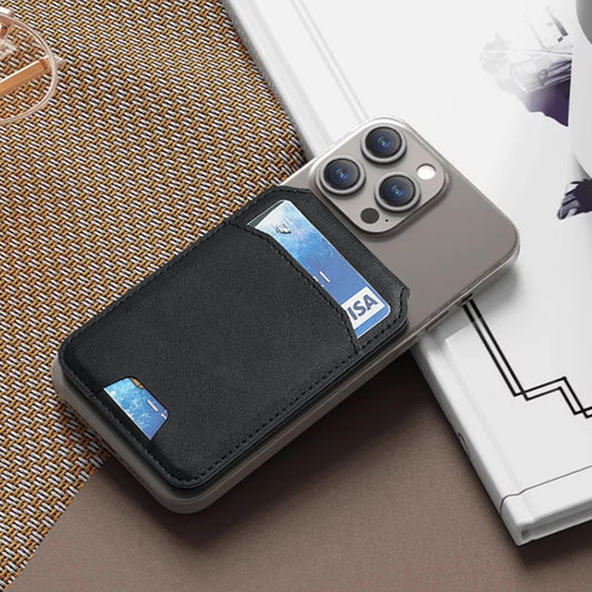 PU Leather Magnetic Card Holder With Stand | Credit Card Pocket | Magsafe Card Holder