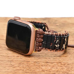 Boho Natural Stone Beaded Watch Band For Apple Watch | Handcrafted Imperial Jasper Bracelet Strap