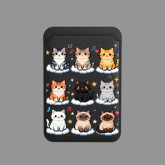 Cute Mosaic Cat Pattern Magnetic Card Holder | MagSafe Wallet Cover