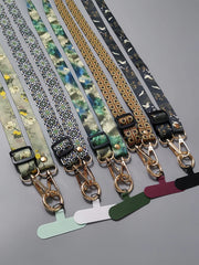 Universal Oriental Aesthetic Phone Lanyard | Vintage Pattern Fabric Crossbody Neck Strap | Adjustable Anti-Loss Shoulder Sling with Secure Case Tab Insert