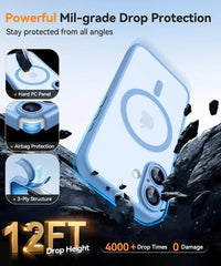 Magnetic Matte Translucent Armor Shockproof Case For iPhone | MagSafe Phone Cover