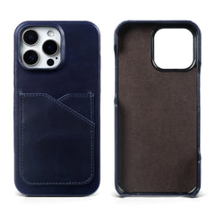 Genuine Leather with Card Slot Case For iPhone | Aesthetic Vintage Phone Back Cover