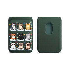Cute Mosaic Cat Pattern Magnetic Card Holder | MagSafe Wallet Cover