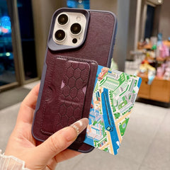 Business Leather Texture with Card Holder Slot and Stand Phone Case For iPhone