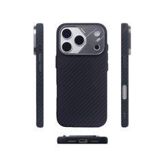 Carbon Fiber Texture Case for iPhone | Alloy Lens MagSafe Phone Cover