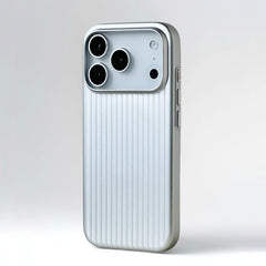 Luggage Style Vertical Groove MagSafe For iPhone | Suitcase Textured Metallic Cover Phone Case