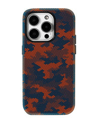 Orange Blue Camo Dual-Layer MagSafe Case  For iPhone | Tactical Double-Layer Shockproof Phone Cover