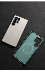 Cowhide Leather Magnetic Case for Samsung Galaxy