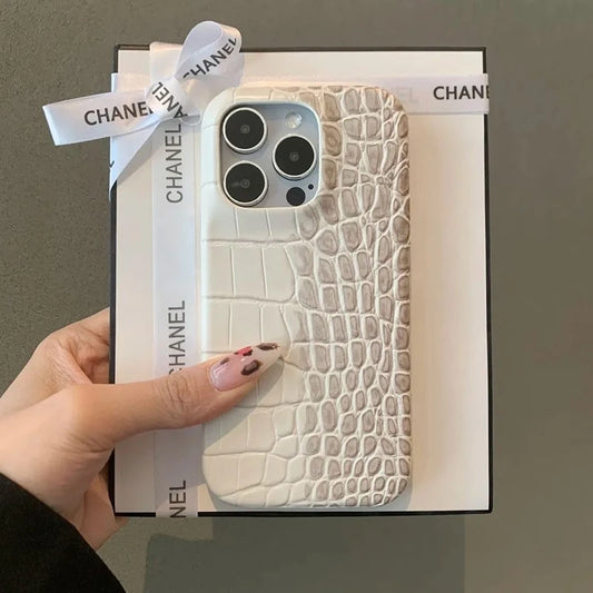 Crocodile Pattern Leather Case For iPhone | Ombre Gradient Shockproof Cover For Phone