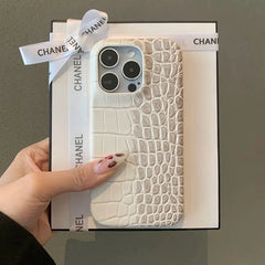 Crocodile Pattern Leather Case For iPhone | Ombre Gradient Shockproof Cover For Phone