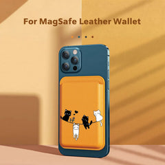 Cute Cat Print Magnetic Card Holder | MagSafe Wallet Cover