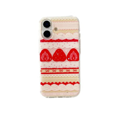 Cute Girly Strawberry Shockproof Protective Phone Case for iPhone