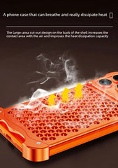 Honeycomb Metal Aluminum Alloy Heat Dissipation Bumper Phone Case for iPhone