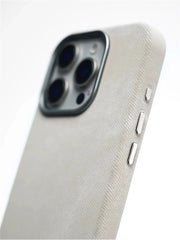 Canvas Texture Fabric MagSafe Case for iPhone | Metallic Camera Trim | Premium Cloth Phone Cover