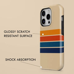 Magnetic Retro Stripe Case for iPhone | Shockproof Hard Acrylic Protective Cover