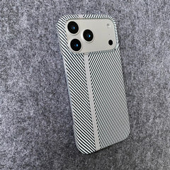 Carbon Fiber Kevlar Pattern Phone Case for iPhone | Retro Business Leather Phone Cover