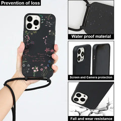 Flower Garden Print Case with Crossbody Strap  for iPhone