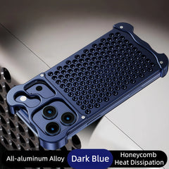 Honeycomb Metal Aluminum Alloy Heat Dissipation Bumper Phone Case for iPhone