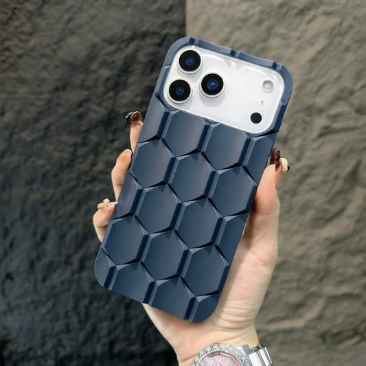3D Honeycomb Cube Matte Phone Case For iPhone | Soft Silicone Shockproof Armor Cover