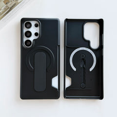 Magnetic Wallet Card Holder Case with Push-Pull Ring Stand for Samsung Galaxy