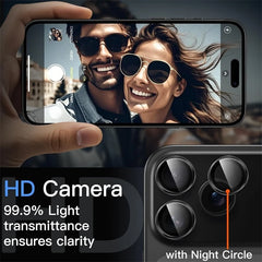 Metal Ring Camera Lens Protector for iPhone | 9H Tempered Glass