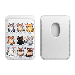 Cute Mosaic Cat Pattern Magnetic Card Holder | MagSafe Wallet Cover