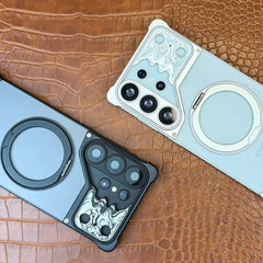 Aluminum Minimalist Bumper MagSafe Ring Kickstand Phone Case for Samsung Galaxy