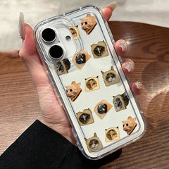 Cute Cat Print Clear Soft Case for iPhone