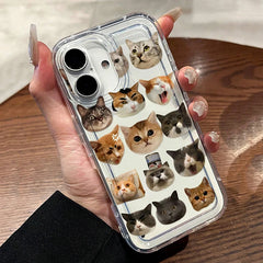 Cute Cat Print Clear Soft Case for iPhone