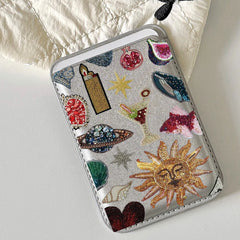 Artistic Leather Card Wallet for Phone | MagSafe Card Holder