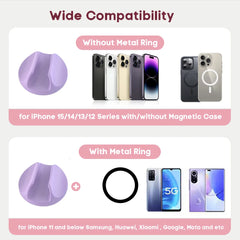 Magnetic Lip Gloss Holder | 2-in-1 Silicone Lipstick Phone Grip with Built-in Mirror | Makeup Stand Bracket