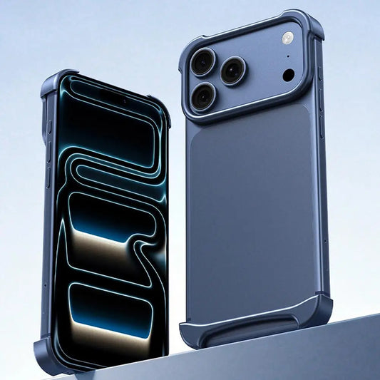 Minimalist Aluminum Metal Corner Bumper Case | Borderless Shockproof Lens Protector Cover For iPhone