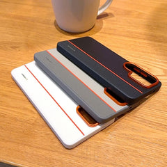 Two-tone Color Faux Leather Phone Case For Samsung