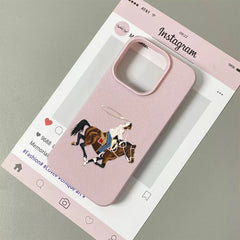 Retro Cowboy Riding Horse Soft Phone Case For iPhone