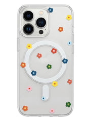 Transparent Flower MagSafe Phone Case For iPhone