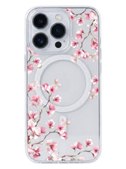 Transparent Flower MagSafe Phone Case For iPhone