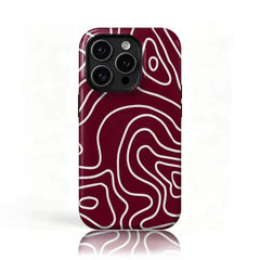 Burgundy Style Patterned Double-Layer Phone Case for iPhone