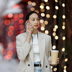 Cute Flower Checkered Magnetic Phone Case for iPhone | Shockproof Acrylic TPU Two-in-One Cover