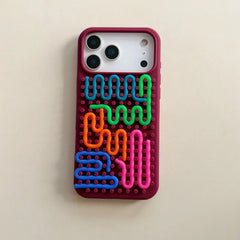 Cylindrical Labyrinth Decompression Puzzle Phone Case For iPhone | Jigsaw Puzzle Silicone Case