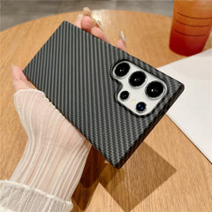 Thin Magnetic Carbon Fiber Texture Case For Samsung Galaxy