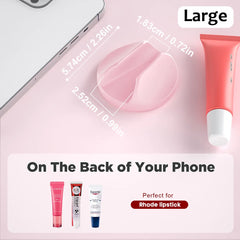 Magnetic Lip Gloss Holder | 2-in-1 Silicone Lipstick Phone Grip with Built-in Mirror | Makeup Stand Bracket