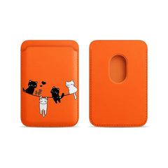 Cute Cat Print Magnetic Card Holder | MagSafe Wallet Cover
