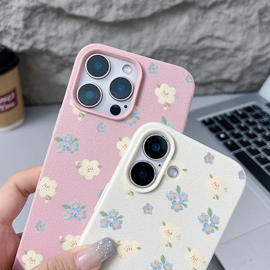 Aesthetic Textured Floral iPhone Case | Vintage Garden Pattern Matte Protective Cover