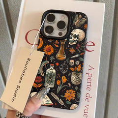 Artistic Skull Print Phone Case For iPhone