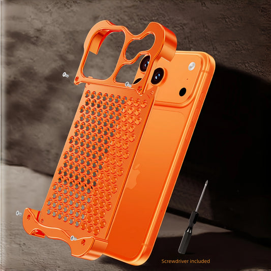 Honeycomb Metal Aluminum Alloy Heat Dissipation Bumper Phone Case for iPhone