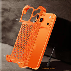 Honeycomb Metal Aluminum Alloy Heat Dissipation Bumper Phone Case for iPhone