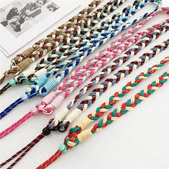 Hand-Woven Crossbody Phone Lanyard Strap | Creative Multi-Color Braided Cellphone Shoulder Neck Cord with Universal Case Insert Tab