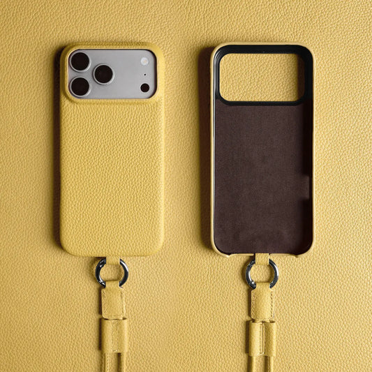 Crossbody Lanyard Genuine Leather Phone Case for iPhone